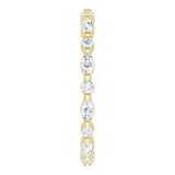 14K Gold Marquise Natural Diamond Multi-Shape Shared-Prong Eternity Band – 3.5x1.75 mm Stones - Yellow Gold - view 4