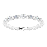 Platinum Marquise Natural Diamond Multi-Shape Shared-Prong Eternity Band – 3.5x1.75 mm Stones - view 3