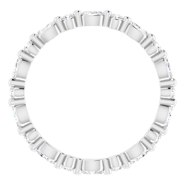Platinum Marquise Natural Diamond Multi-Shape Shared-Prong Eternity Band – 3.5x1.75 mm Stones - view 2