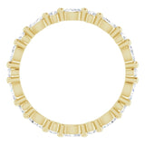 14K Gold Marquise Natural Diamond Multi-Shape Shared-Prong Eternity Band – 3.5x1.75 mm Stones - Yellow Gold - view 2