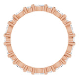 14K Gold Marquise Natural Diamond Multi-Shape Shared-Prong Eternity Band – 3.5x1.75 mm Stones - Rose Gold - view 2