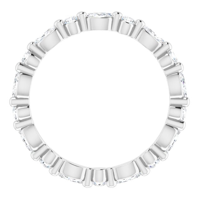 Platinum Marquise Natural Diamond Multi-Shape Shared-Prong Eternity Band – 3.5x1.75 mm Stones - view 2