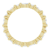 14K Gold Marquise Natural Diamond Multi-Shape Shared-Prong Eternity Band – 3.5x1.75 mm Stones - Yellow Gold - view 2