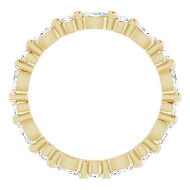 14K Gold Marquise Natural Diamond Multi-Shape Shared-Prong Eternity Band – 3.5x1.75 mm Stones - Yellow Gold - view 2