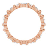 14K Gold Marquise Natural Diamond Multi-Shape Shared-Prong Eternity Band – 3.5x1.75 mm Stones - Rose Gold - view 2