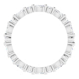 14K Gold Marquise Natural Diamond Multi-Shape Shared-Prong Eternity Band – 3.5x1.75 mm Stones - White Gold - view 2