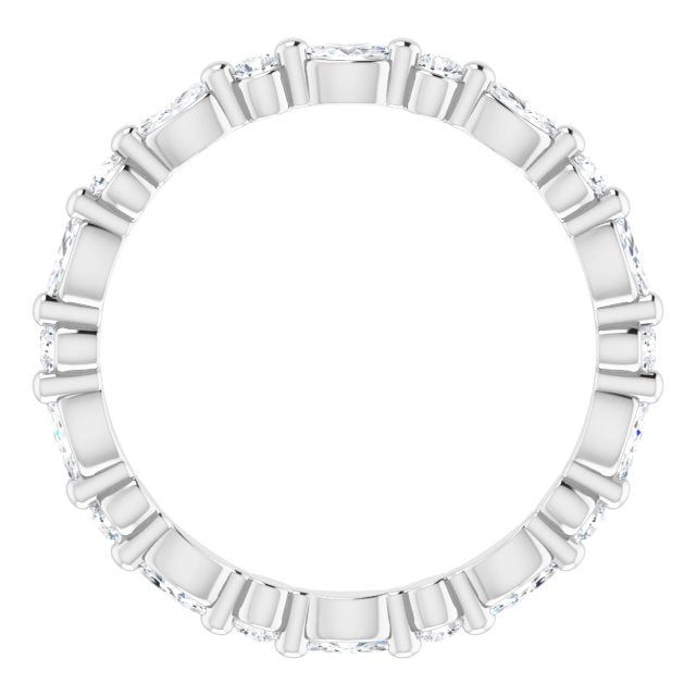 Platinum Marquise Natural Diamond Multi-Shape Shared-Prong Eternity Band – 3.5x1.75 mm Stones - view 2