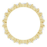 14K Gold Marquise Natural Diamond Multi-Shape Shared-Prong Eternity Band – 3.5x1.75 mm Stones - Yellow Gold - view 2
