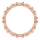 14K Gold Marquise Natural Diamond Multi-Shape Shared-Prong Eternity Band – 3.5x1.75 mm Stones - Rose Gold - view 2