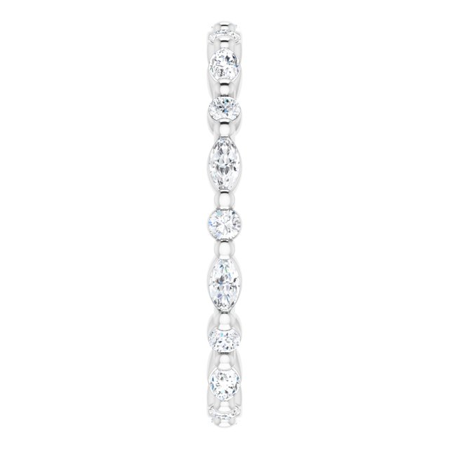 Platinum Marquise Natural Diamond Multi-Shape Shared-Prong Eternity Band – 3.5x1.75 mm Stones - view 4