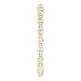14K Gold Marquise Natural Diamond Multi-Shape Shared-Prong Eternity Band – 3.5x1.75 mm Stones - Yellow Gold - view 4
