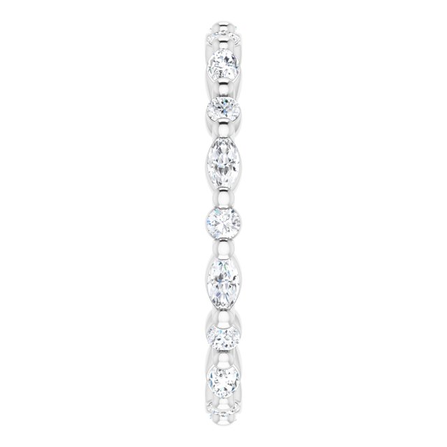 Platinum Marquise Natural Diamond Multi-Shape Shared-Prong Eternity Band – 3.5x1.75 mm Stones - view 4