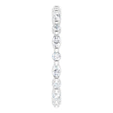 14K Gold Marquise Natural Diamond Multi-Shape Shared-Prong Eternity Band – 3.5x1.75 mm Stones - White Gold - view 4