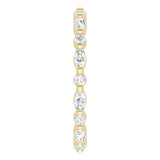 14K Gold Marquise Natural Diamond Multi-Shape Shared-Prong Eternity Band – 3.5x1.75 mm Stones - Yellow Gold - view 4