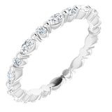 Platinum Marquise Natural Diamond Multi-Shape Shared-Prong Eternity Band – 3.5x1.75 mm Stones