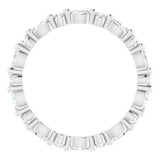 Platinum Marquise Natural Diamond Multi-Shape Shared-Prong Eternity Band – 3.5x1.75 mm Stones - view 2