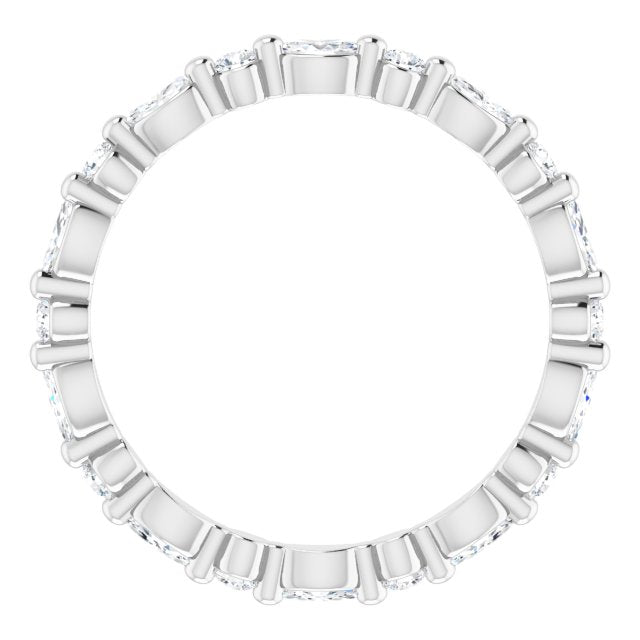 Platinum Marquise Natural Diamond Multi-Shape Shared-Prong Eternity Band – 3.5x1.75 mm Stones - view 2