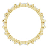 14K Gold Marquise Natural Diamond Multi-Shape Shared-Prong Eternity Band – 3.5x1.75 mm Stones - Yellow Gold - view 2