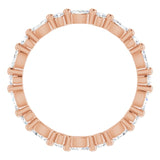 14K Gold Marquise Natural Diamond Multi-Shape Shared-Prong Eternity Band – 3.5x1.75 mm Stones - Rose Gold - view 2