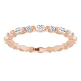14K Gold Marquise Lab-Grown Diamond Multi-Shape Shared-Prong Eternity Band – 3.5x1.75 mm Stones - Rose Gold - view 3