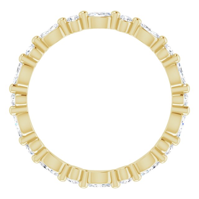 14K Gold Marquise Lab-Grown Diamond Multi-Shape Shared-Prong Eternity Band – 3.5x1.75 mm Stones - Yellow Gold - view 2