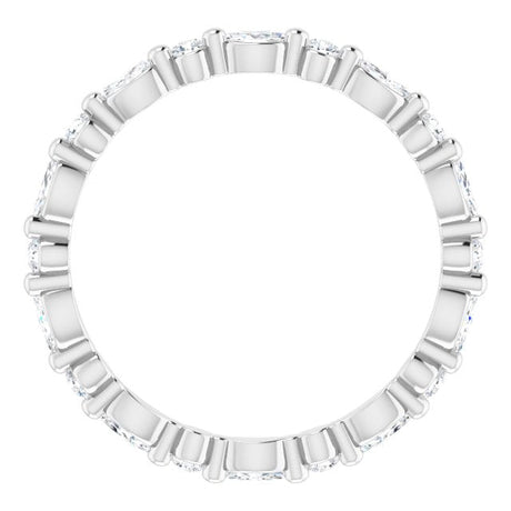 Platinum Marquise Lab-Grown Diamond Multi-Shape Shared-Prong Eternity Band – 3.5x1.75 mm Stones - view 2