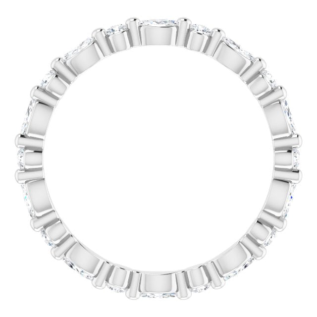 Platinum Marquise Lab-Grown Diamond Multi-Shape Shared-Prong Eternity Band – 3.5x1.75 mm Stones - view 2