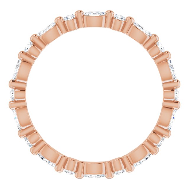 14K Gold Marquise Lab-Grown Diamond Multi-Shape Shared-Prong Eternity Band – 3.5x1.75 mm Stones - Rose Gold - view 2