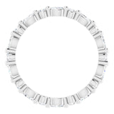 Platinum Marquise Natural Diamond Multi-Shape Shared-Prong Eternity Band – 3.5x1.75 mm Stones - view 2