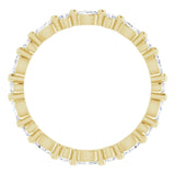 14K Gold Marquise Natural Diamond Multi-Shape Shared-Prong Eternity Band – 3.5x1.75 mm Stones - Yellow Gold - view 2