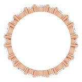 14K Gold Marquise Natural Diamond Multi-Shape Shared-Prong Eternity Band – 3.5x1.75 mm Stones - Rose Gold - view 2