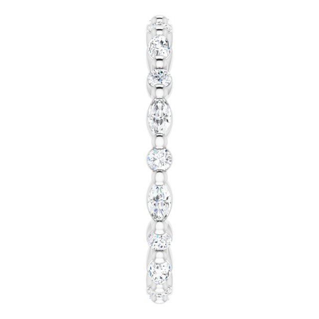 Platinum Marquise Natural Diamond Multi-Shape Shared-Prong Eternity Band – 3.5x1.75 mm Stones - view 4