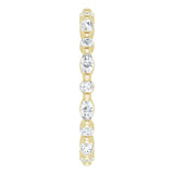 14K Gold Marquise Natural Diamond Multi-Shape Shared-Prong Eternity Band – 3.5x1.75 mm Stones - Yellow Gold - view 4