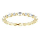 14K Gold Marquise Natural Diamond Multi-Shape Shared-Prong Eternity Band – 3.5x1.75 mm Stones - Yellow Gold - view 3