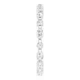 Platinum Marquise Natural Diamond Multi-Shape Shared-Prong Eternity Band – 3.5x1.75 mm Stones - view 4