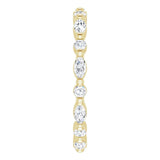 14K Gold Marquise Natural Diamond Multi-Shape Shared-Prong Eternity Band – 3.5x1.75 mm Stones - Yellow Gold - view 4