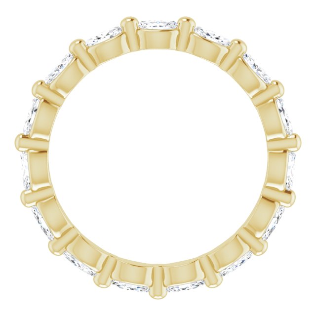 14K Gold Marquise Natural Diamond Eternity Band – 3.5x2 mm Stones - Yellow Gold - view 2