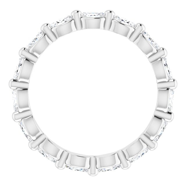 Platinum Marquise Natural Diamond Eternity Band – 3.5x2 mm Stones - view 2