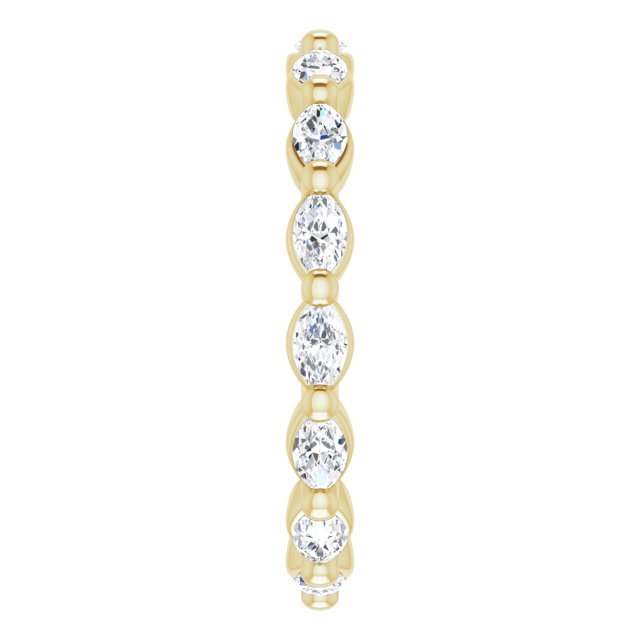 14K Gold Marquise Natural Diamond Eternity Band – 3.5x2 mm Stones - Yellow Gold - view 4