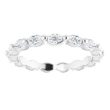 Platinum Marquise Natural Diamond Eternity Band – 3.5x2 mm Stones - view 3