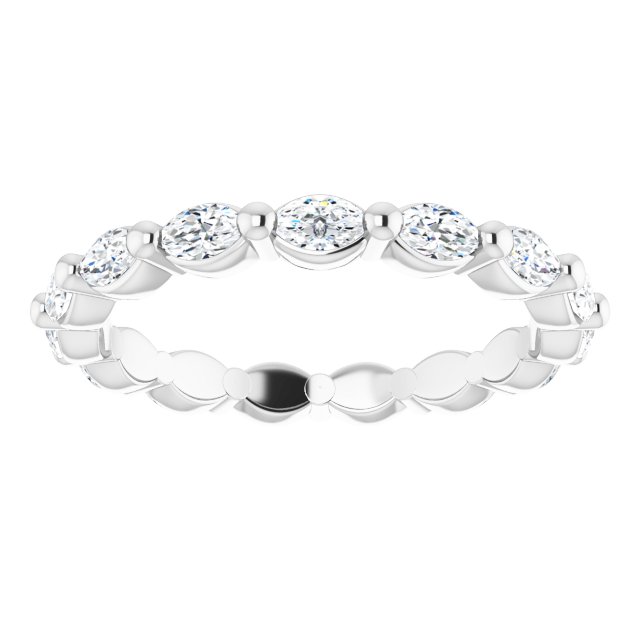 Platinum Marquise Natural Diamond Eternity Band – 3.5x2 mm Stones - view 3