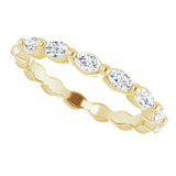 14K Gold Marquise Natural Diamond Eternity Band – 3.5x2 mm Stones - Yellow Gold - view 5