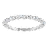 Platinum Marquise Natural Diamond Multi-Shape Shared-Prong Eternity Band – 3.5x1.75 mm Stones - view 3