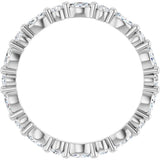 Platinum Marquise Natural Diamond Multi-Shape Shared-Prong Eternity Band – 3.5x1.75 mm Stones - view 2