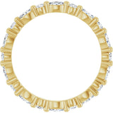 14K Gold Marquise Natural Diamond Multi-Shape Shared-Prong Eternity Band – 3.5x1.75 mm Stones - Yellow Gold - view 2