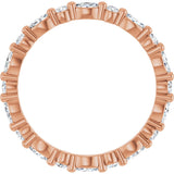 14K Gold Marquise Natural Diamond Multi-Shape Shared-Prong Eternity Band – 3.5x1.75 mm Stones - Rose Gold - view 2