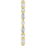 14K Gold Marquise Natural Diamond Multi-Shape Shared-Prong Eternity Band – 3.5x1.75 mm Stones - Yellow Gold - view 4
