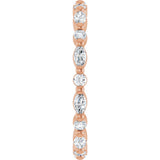 14K Gold Marquise Natural Diamond Multi-Shape Shared-Prong Eternity Band – 3.5x1.75 mm Stones - Rose Gold - view 4