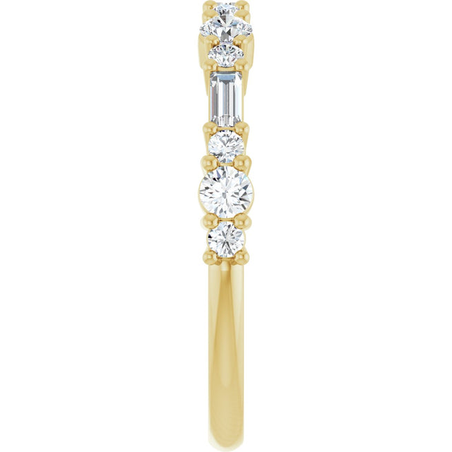 14K Gold Round Lab-Grown Diamond Anniversary Band – 1/2 CTW - Yellow Gold - view 4