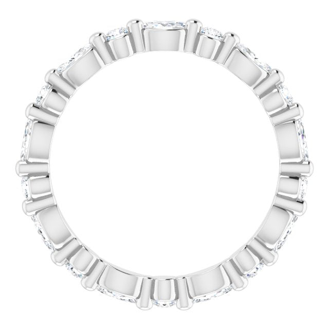 Platinum Marquise Natural Diamond Multi-Shape Shared-Prong Eternity Band – 3.5x1.75 mm Stones - view 2
